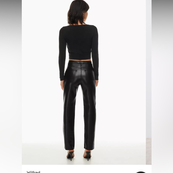 Aritzia Wilfred Melina black vegan leather pants. Size 10. - Picture 9 of 9